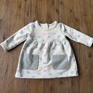 3/20$ Nordstrom Heart Pattern Baby Dress size 3 months